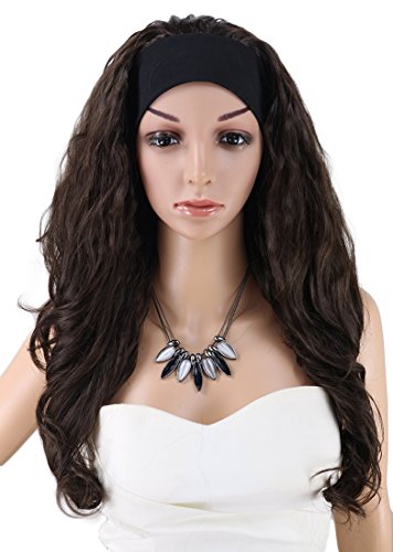Kalyss 3/4 half wig women s long kinky curly wavy premi…