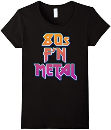 Womens 80's Metal T-Shirt: Rock n Roll - Heavy Metal Band Shirt Medium Black