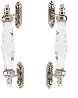 2 Piece Crystal Glass Handles Pull Kitchen Cabinet Cupboard Glass Door Knobs Dressser Wardrobe and Drawer Pull by Perilla Home (5.9 inch)