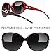 Joopin Polarized Sunglasses for Women Vintage Big Frame Sun Glasses Ladies Shades (Red)