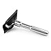QSHAVE Premium Quality Adjustable Double Edge Safety Razor 700 (1 Razor, 1 Stand, 1 Leather Protective Sleeve & 5 pcs Titanium Coated Blades)