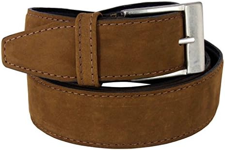 Men Suede Genuine Leather Casual Stitched Belt with buckle