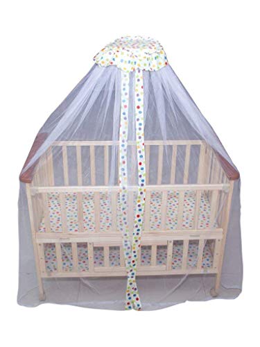 mee mee baby wooden cot with swing & mosquito net