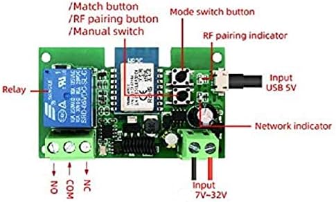 MHCOZY WiFi Wireless Smart Switch Relaismodul fr DIY Smart Home Automatisieren Sie Ihr Garagentor arbeiten Sie mit Alexa Assistant Smart life app 1CH