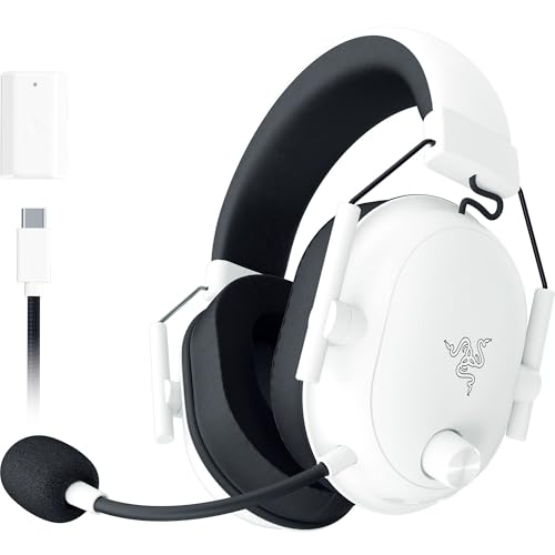 Razer BlackShark V2 Hyperspeed für PC - Kabelloses E-Sport Gaming-Headset Ultra leicht mit 280g (Super-Breitband-Mikrofon, Triforce Titanium 50mm Treiber, Schallisolierender Schaumstoff) Weiß