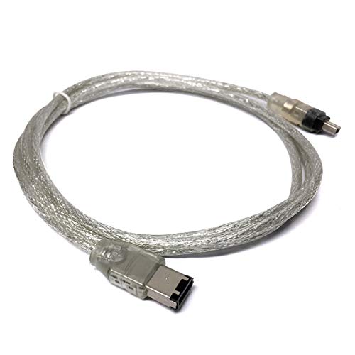 RocketBus 4-Pin to 6-Pin IEEE-1394 FireWire iLink DV Cable Cord for Computer Laptop PC to JVC Sony Camcorder