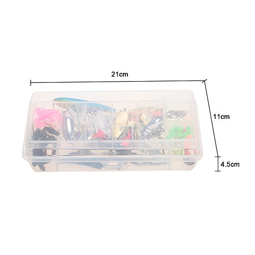 Keweis 101pcs Set Fishing Lures Tackle Including Freshwater,Saltwater, Bass,Trout,Salmon,Including Spoon Lures,Soft Plastic Worms, CrankBait,Jigs,Topwater Lures,Fishing Bait Set Plastic Box - Thumbnail 6