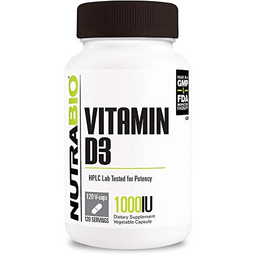 NutraBio Vitamin D (1000 IU) - 120 Vegetable Capsules NutraBio Vitamin D (1000 IU) - 120 Vegetable Capsules