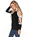 StyleDome Women's Off Shoulder Blouse Shirts Crechet Lace Long Sleeve Casual Round Neck Tee Tops Black L