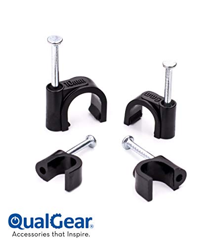 QualGear 6mm 7mm 8mm 10mm Cable Clips, Black, 400 Pack, Canister, CCX4-B-400-C - Thumbnail 2