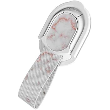 Ghostek Loop Magnetic Cell Phone Finger Holder Strap with Kickstand for Women Girls Trendy Swappable Designs Built-in Magnet for Magnetic Car Mounts & Wireless Charging Compatible - (Marble Rose)
