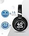 Hiearcool Active Noise Cancelling Headphones (2019 Upgrade) Bluetooth Headphones Over Ear, Deep Bass Wireless Headphones with Mic, Fast Charge 40hr Playtime Protein Earpads for Travel TV PC -Black