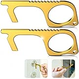 Anti Touch Door Opener - No Touch Door Opener Tool, Multifunctional No Contact Keychain Tool Keychain No touch Metal…