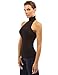 PattyBoutik Women Halter Turtleneck Open Back Blouse (Black Medium)