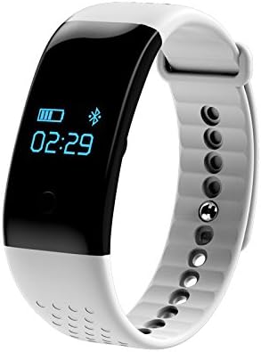Bluetooth 4.0 Remote Control Smart Bracelet, Heart Rate Monitor, Sports Fitness Tracker Steps Pedometer Calories Tracking, Calls/SMS/Alarm Clock Reminder Sleep Monitor for IOS Android System(White)