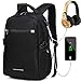 Bbjuner School Backpacks for Men and Women, Waterproof and Anti-Theft Business Travel Notebook Backpacks with USB Port and Earphone Interface, Suitable for 15.6 inch Laptop-Black. (27.2L)