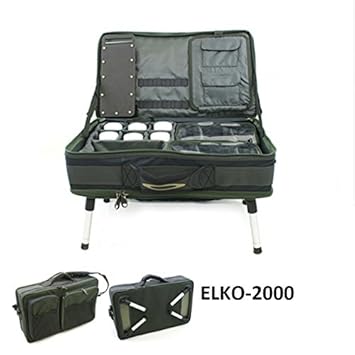 ELKO-2000 Carpsystem Tackle Tasche Bivvy Table mit sehr viel Zubehör NEU