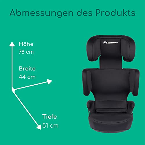 RoadFix i-Size, Kindersitzerhöhung mit Rückenlehne, 3,5–12 Jahre (100–150 cm), Isofix Kindersitz, Klappbar, Leicht (4,4 kg), 14 Kopfstützenpositionen, Gepolsterter Sitz, Black Mist