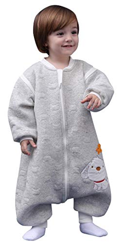 Happy Cherry Newborn Baby Early Walker Cotton Long Sleeve One Piece Jumpsuit Rompers Climbing Clothes for Autumn Winter 1-3T Grey