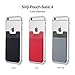 Sinjimoru Phone Card Holder for Back of Phone Wallet Stick On. Sinji Pouch Basic4, Black and Black (2 Pack)