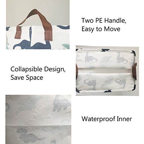 Canvas Storage Bins Toy Basket Collapsible Box Chest Organizer Water-Resistant Nursery for edroom, Closet, Kid's Toys, Laundry - Thumbnail 3