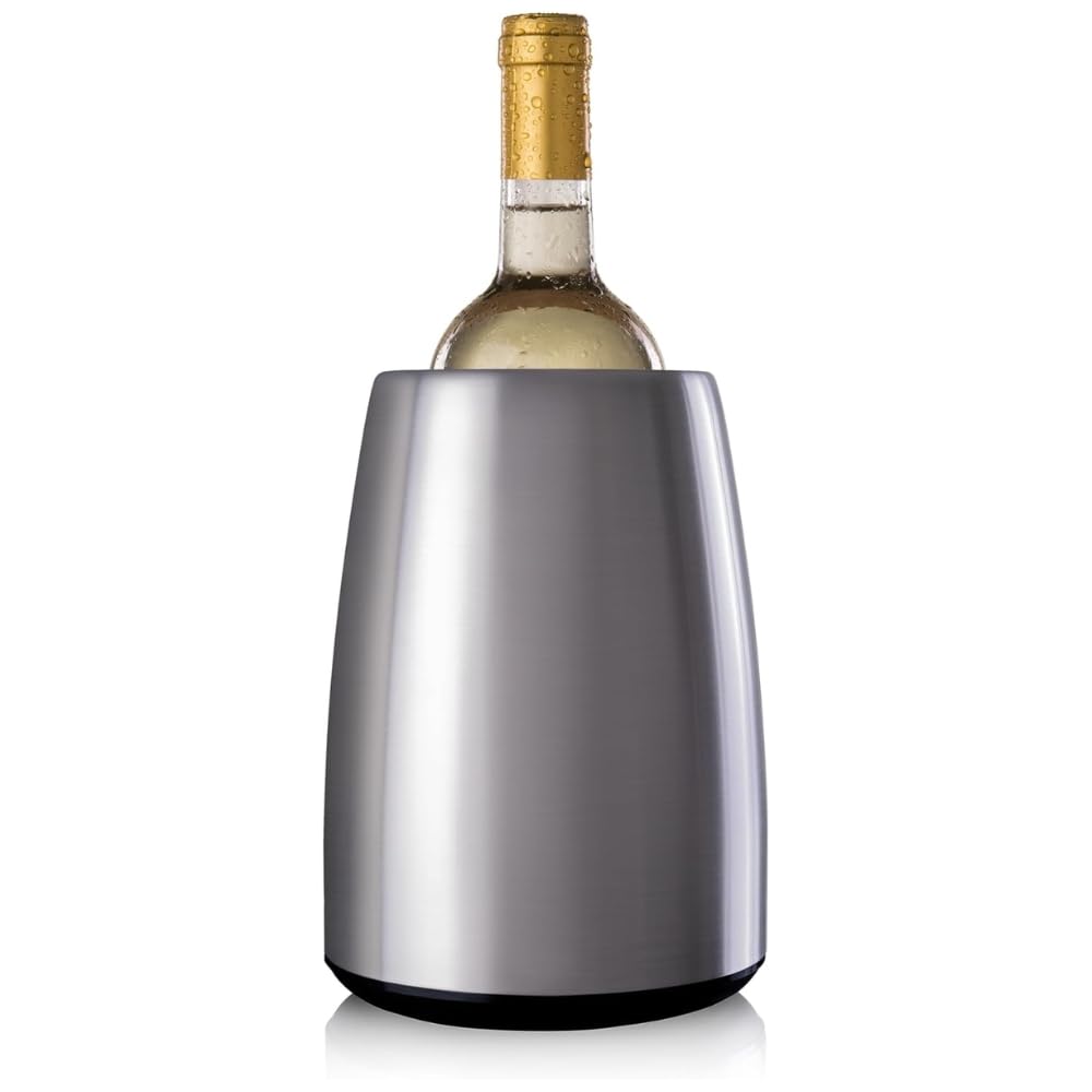 Vacu Vin Elegant Wine Cooler – Stainless Steel – Active Wine Bottle Chiller with Removable Cooling Sleeve – Keeps Wine Cold for Hours – Stylish Insulated Cooler for Tabletop & Gifting — image 1
