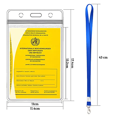 Impfpass Hülle, 93 * 130mm impfpass erwachsene -Transparent und Hartplastik,Wasserdichte,Reißfeste Impfpasshülle