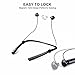 Sport Bluetooth Headphones, Wireless Stereo Neckband Workout Earphone Magnetic Earbuds for iphone 8, 7, 6S Plus, Cordless Headset Sweatproof Earphone for Gym Running Exercising- Black