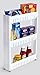 Laundry Room Organizer and Slim Storage Cart - Mobile Wheels Shelf with 3 Tiers Skinny Thin Shelves for Narrow Slim Space Between Washer and Dryer Perfect as Cleaning Supplies Organizer