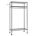 SONGMICS Heavy Duty Garment Rack with Wheels, 2 Shelves Black ULGR45P