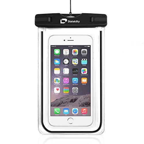 Diateklity Waterproof Case - Universal CellPhone Dry Bag For Apple iPhone 5s/6/6s/6 Plus/SE, Samsung Galaxy s6/s6 Edge/s5/s4/Note 4/Note 5, HTC, LG, Sony, Nokia, Motorola,etc (Black)