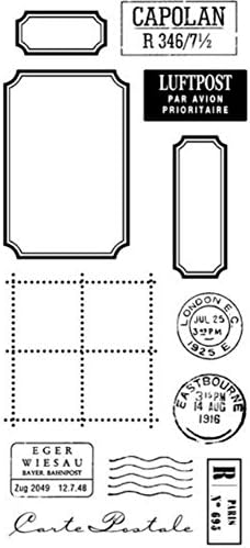 Stampington &amp; Co Carte Postale Cling Rubber Stamp Postage Post Mark