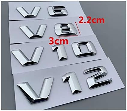 DGF HGF Chrome 3D Letter Trunk Wing Badge Emblem Emblem V6 V8 V10 V12 V6T V8T V10T V12T