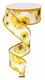 Sunflower Wired Edge Ribbon, 10 Yards (1.5