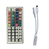 IR Remote Controller, Adecorty 44 Keys Remote Control for 5050 3528 5630 Flexible Color Changing RGB LED Strip Lights, Tape Lights, Rope Lights