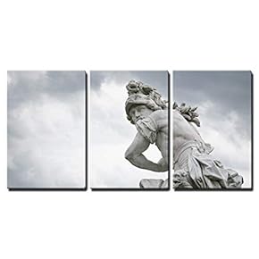 3 Piece Canvas Wall Art - a Marble Statue, from Around 1750, Located at Sanssouci Summer Palace - Modern Home Art Stretched and Framed Ready to Hang - 16"x24"x3 Panels