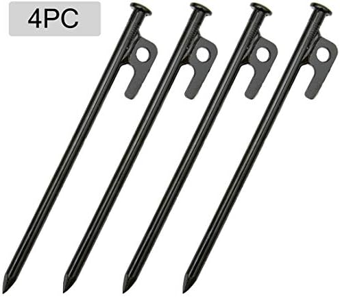 RIY Tent Stakes Heavy Duty 12 inch Steel Tent Pegs for Camping Unbreakable and Inflexible