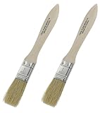 Ram-Pro Classic Natural Pure Bristles Bristle Pastry Brushes, Wood Handle Lacquered Hardwood Long Pure Basting Glazing Brush Easy To Clean, Great For Butter Boar Bristles Brush (Set Of 2)