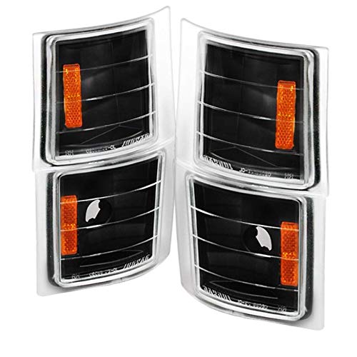 Photo 1 of **There is a small crack on one of the lights, please see pictures**
Car parts innovate Fits 94-98 Chevy C10 C/K Silverado Black Turn Signal Lights Corner Lamps Pair