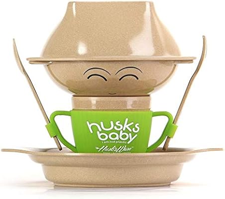 Pengtengstore Cartoon Plate Anti Fall Eco Friendly Dinnerware Set Rice Husk Children S Tableware Set With Spoon Cup Bowl Dish Color Green Buy Online At Best Price In Uae Amazon Ae