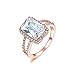 Bella Lotus 4.5ct Radiant Cut CZ 18k Gold and White Gold Plated Vintage Engagement Rings