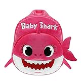 Rose Red Baby Shark Backpack Plush Cute Cartoon Animal Bag Children Kids School Gift SchoolDinosaur