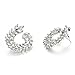 White Round Stud Earrings Olive Branch Leaf Shape Elegant Unique Fashion Jewelry H1545A