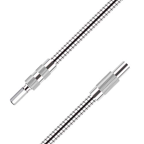 Maexus Flexible Drill adapter Bit Extension Holder Flex Shaft Impact Driver for Hand Ratchet Screwdriver Bits, Quick Change Magnetic 1/4 Hex Shank, 7.9" and 11.8"（2PC） - Thumbnail 3