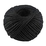 100M/Roll 2mm Natural Jute Rope Hemp Twine Strong Cord Thick Rope String for DIY Craft Home Garden Deco (Black)