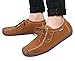 XIU XIAN Men's Snail Casual Lace-up Genuine Leather Flat Sneaker Shoes