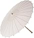 Luna Bazaar Paper Parasol - Chinese/Japanese Paper Umbrella - for Weddings and Personal Sun Protection (28-Inch Diameter, White)