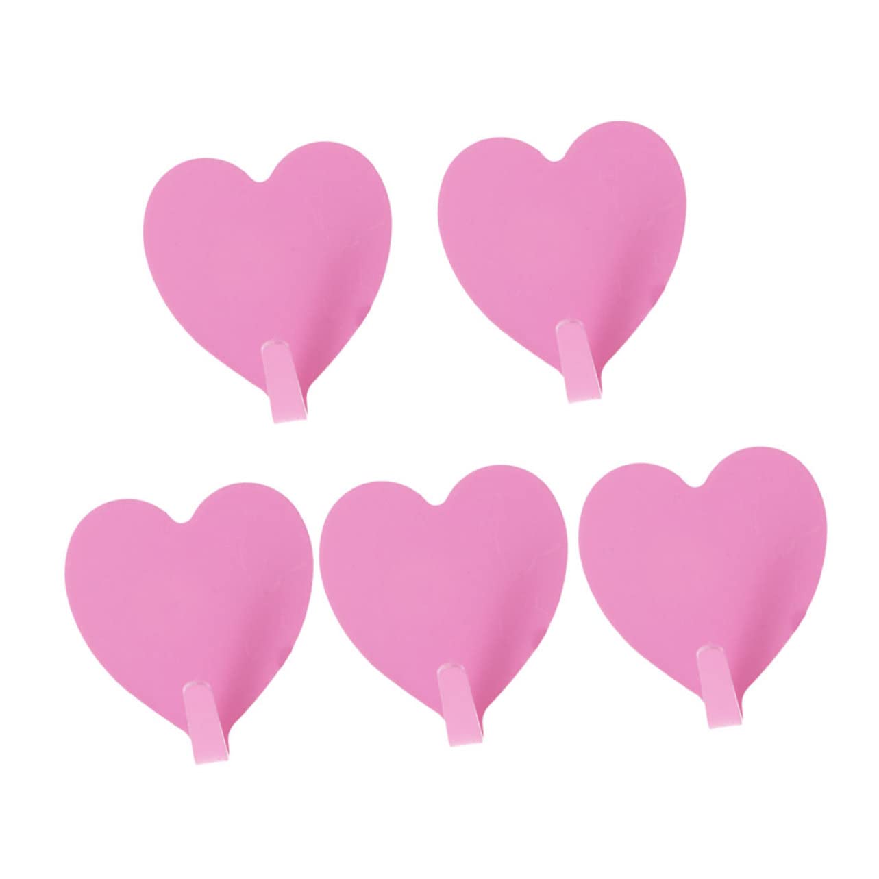 STOBOK 5pcs Heart Decor Pink Decor Hat Wall Hooks Heart Hook Towel Wall Stainless Steel Coat and Hat s Creative Sticky Decorate Stainless Steel Pink