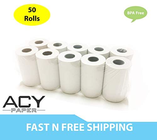 ACYPAPER, 2 1/4" x 50' Thermal Paper Rolls | CC Receipt, POS Paper | Vx520, Ingenico ICT220, FD400 and Much More (50 Rolls)