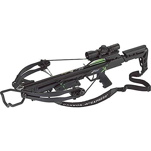 Carbon Express Blade X-Force Blade Crossbow Ready-to-Hunt Kit (Rope Cocker, 3 Bolt Quiver, 3 Crossbolts, Rail Lubricant, 3 Practice Points, 4x32x 40mm), Black, One Size